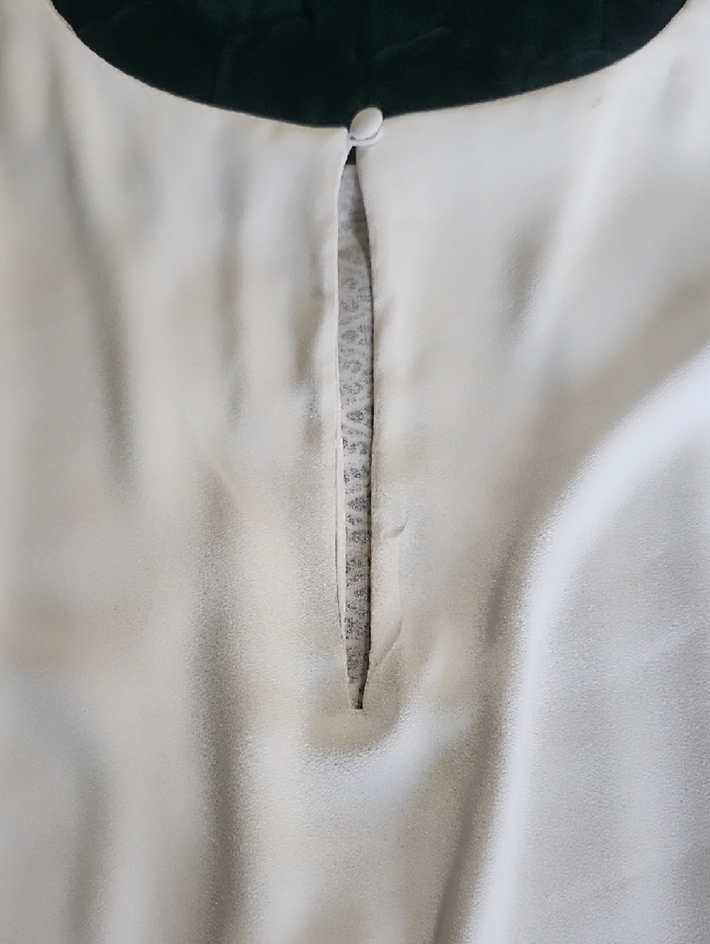 White House Black Market Ivory Lace-Panel Blouse. White House Black Market - Picture 6 of 6